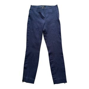 COS Womens Pants Blue High Waist Tapered Leg Solid Zip Cuffs 4